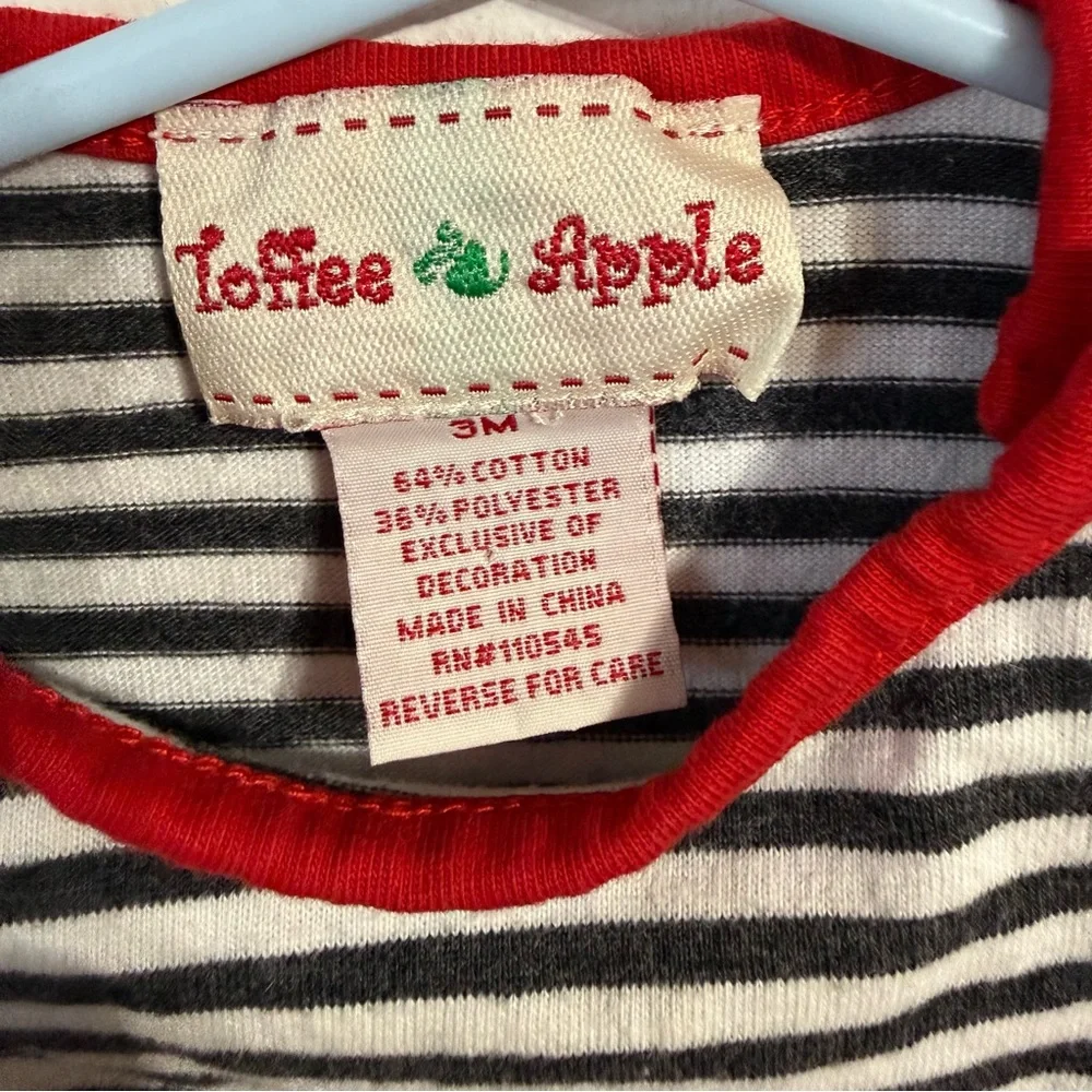 Little Me‎ Black and White Striped One Piece with Red Fire Truck